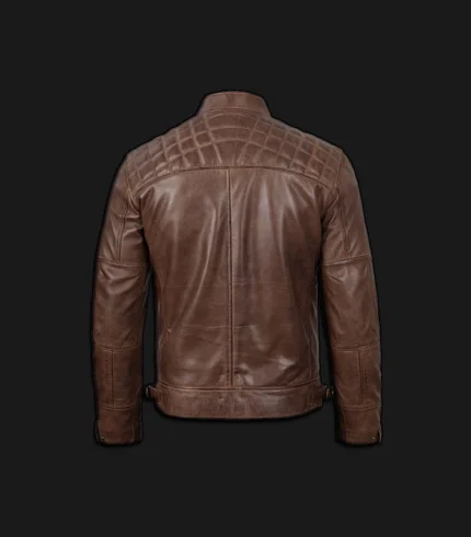 Mens-Chocolate-Brown-Biker-Leather-Jacket-Back