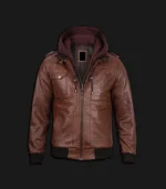 Mens-Cognac-Leather-Bomber-Jacket-Front