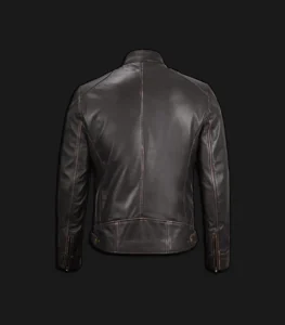 Mens-Distressed-Brown-Leather-Cafe-Racer-Jacket-Back