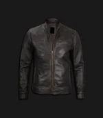 Mens-Distressed-Brown-Leather-Cafe-Racer-Jacket-Front
