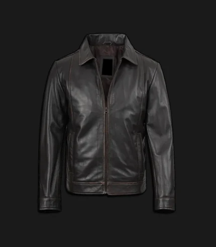 Mens-Distressed-Brown-Leather-Jacket-Front