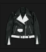 Womens-Black-and-White-Leather-Biker-Jacket-Front