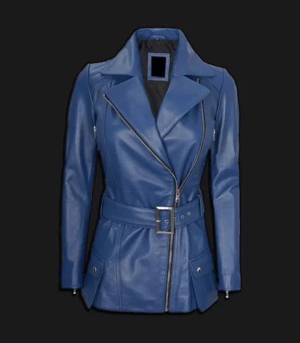 Womens-Blue-Moto-Leather-Jacket-–-Asymmetrical-Biker-Style-with-Belted-Waist-Front