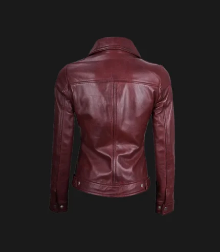 Womens-Burgundy-Leather-Jacket-Back