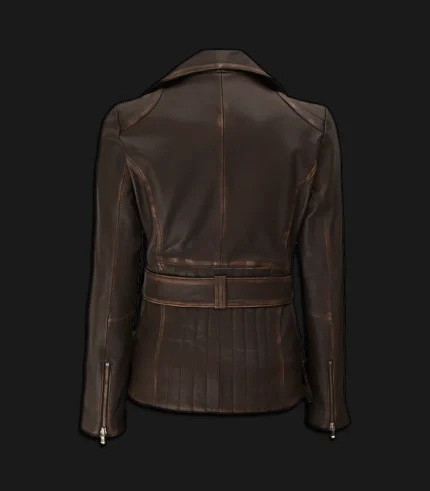 Womens-Distressed-Brown-Leather-Biker-Jacket-Back