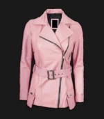 Womens-Pink-Asymmetrical-Leather-Jacket-Front