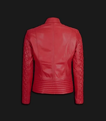 Womens-Red-Quilted-Cafe-Racer-Jacket-Back