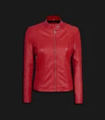 Womens-Red-Quilted-Cafe-Racer-Jacket-Front