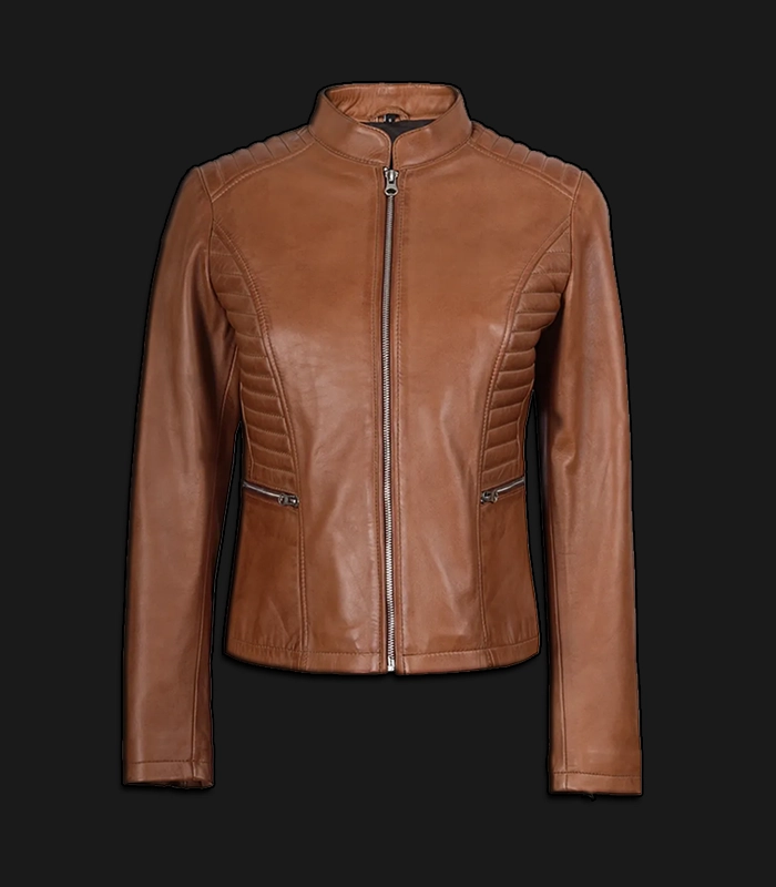 brown leather front