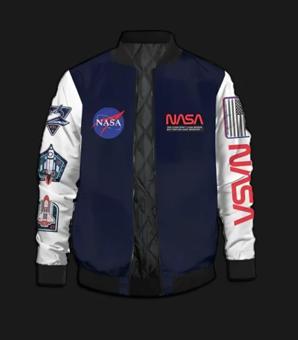 Mens Take Off Nasa Bomber Versity Jacket